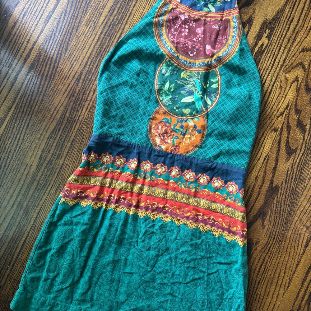 🦜 FARM RIO Colorful Patterned Halter Dress